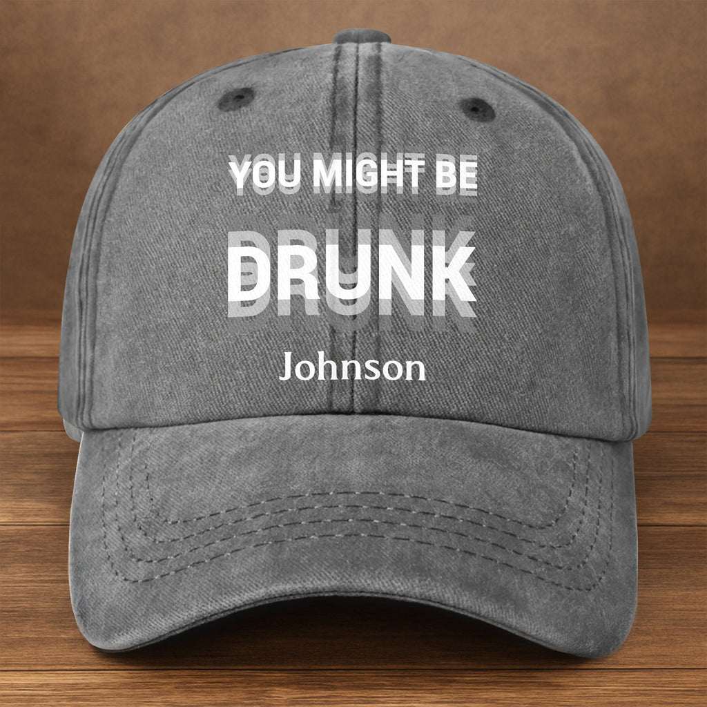 Personalized Washed Denim Cap Custom Name Gift for Him Washed Denim Cap GradoCreations