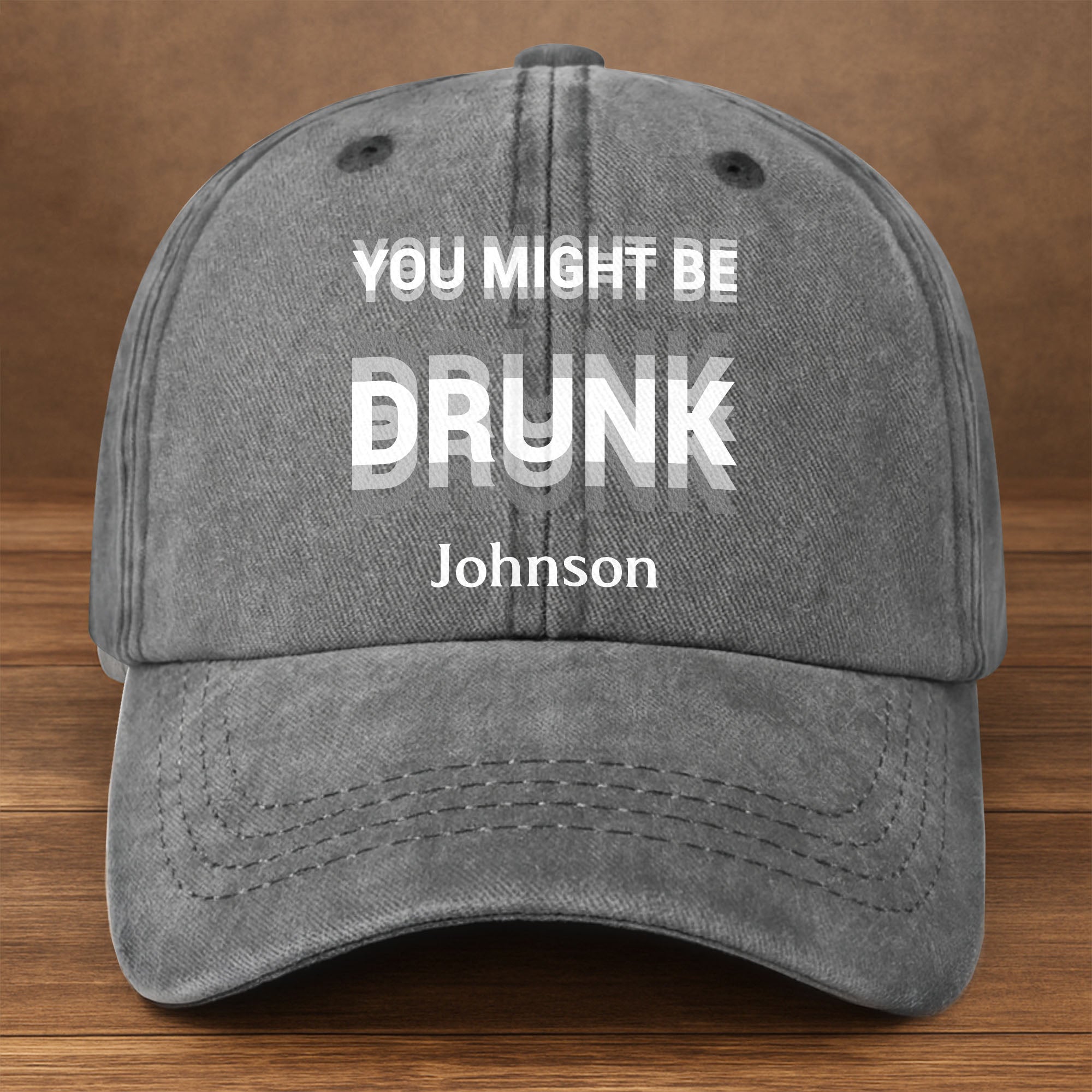 Personalized Washed Denim Cap Custom Name Gift for Him Washed Denim Cap GradoCreations