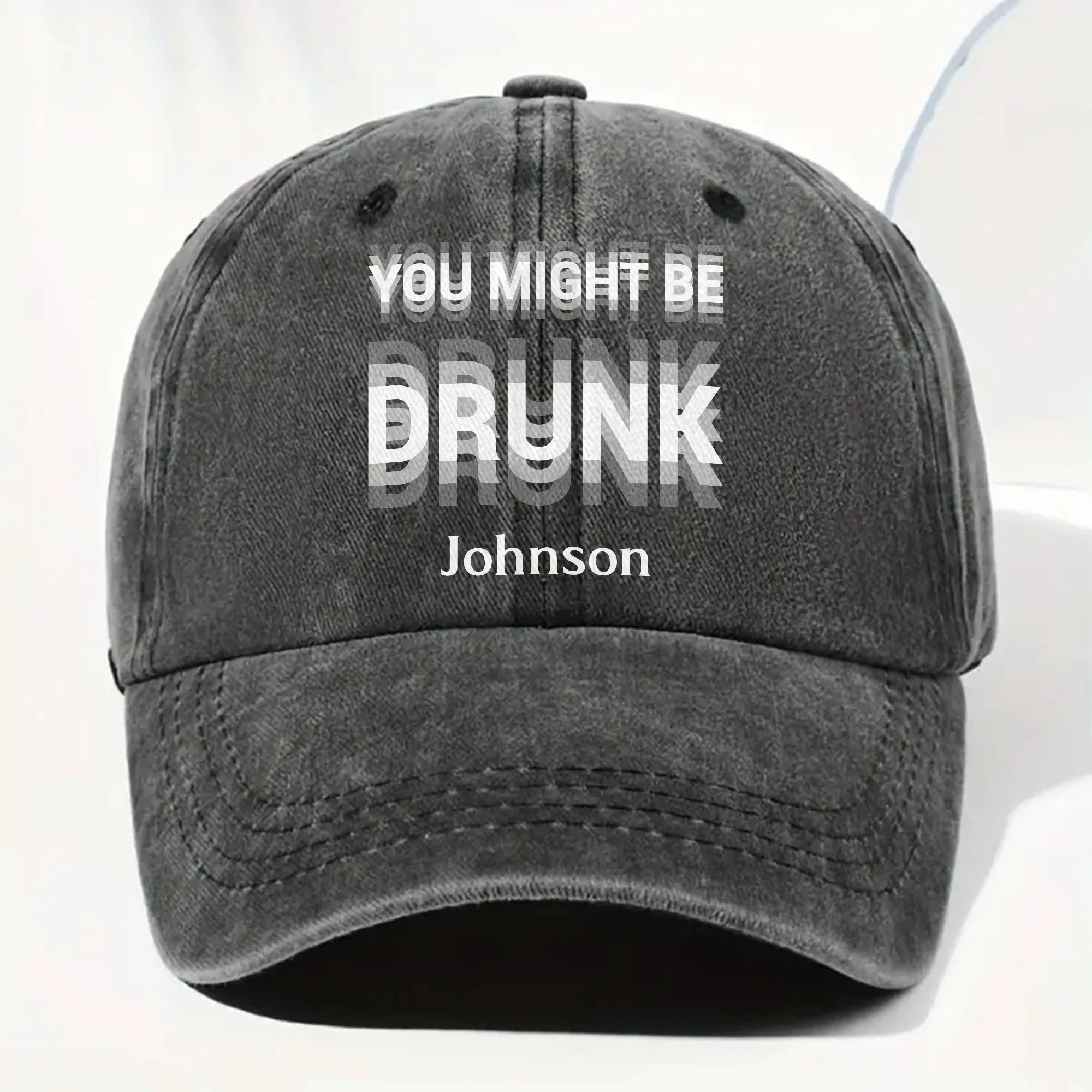 Personalized Washed Denim Cap Custom Name Gift for Him Washed Denim Cap GradoCreations