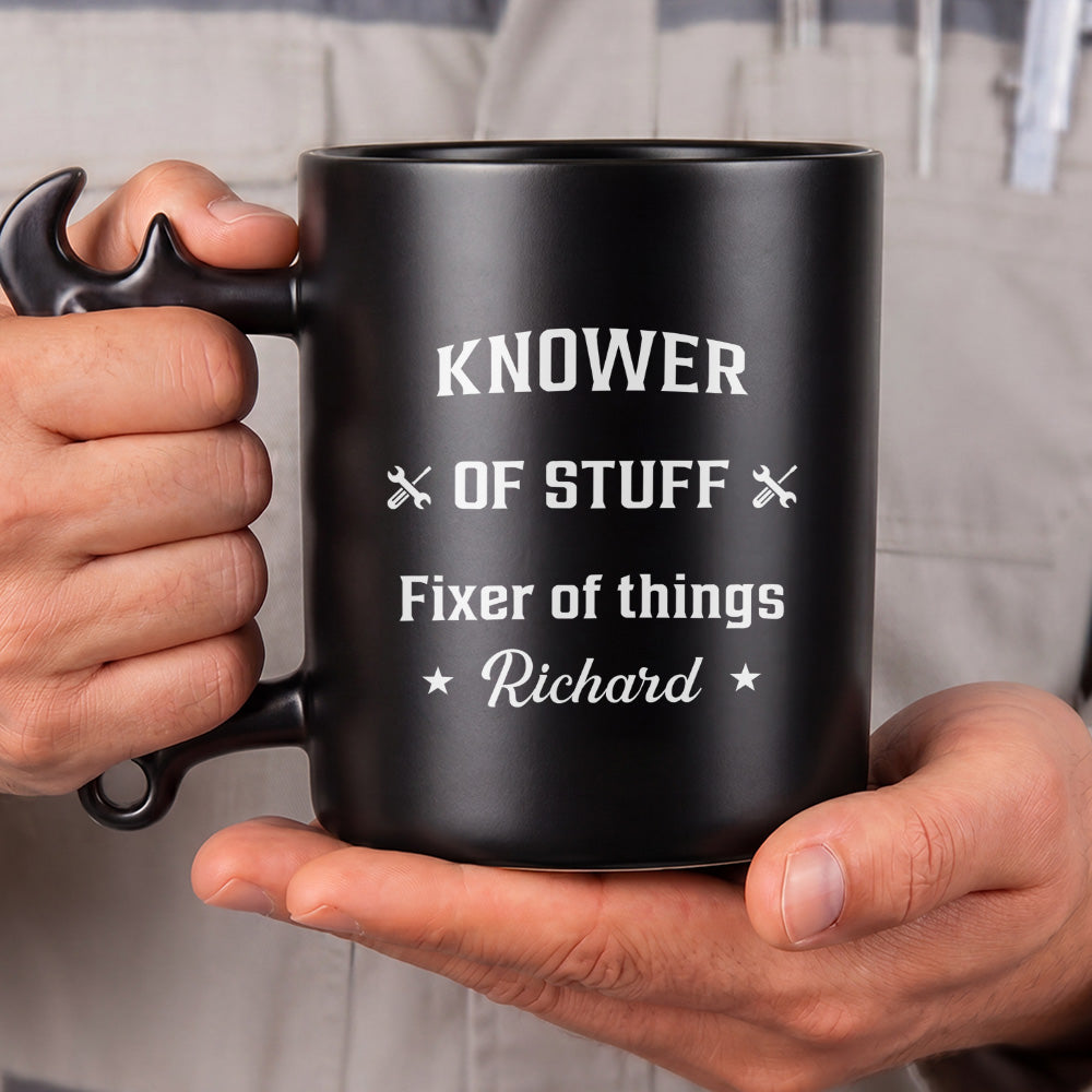 Personalized Mechanic Coffee Mug with Wrench Handle Gift for Him Wrench Handle Mug GradoCreations