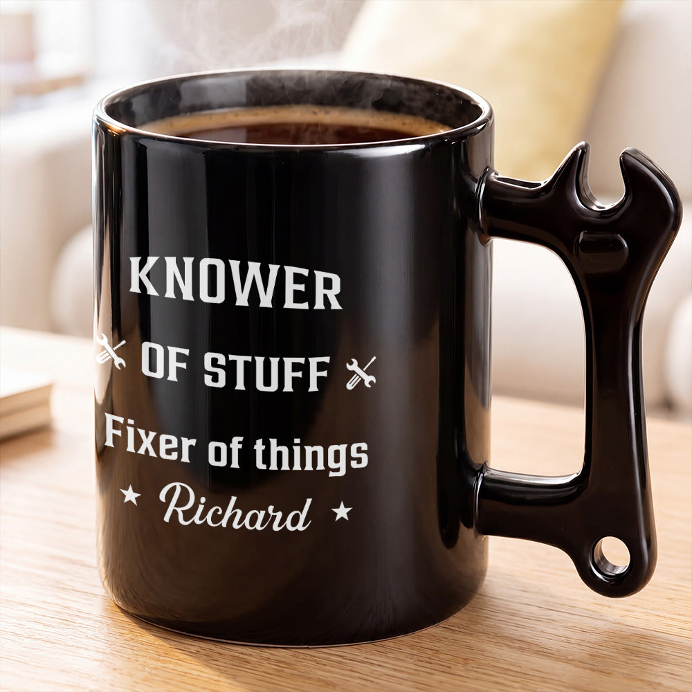 Personalized Mechanic Coffee Mug with Wrench Handle Gift for Him Wrench Handle Mug GradoCreations