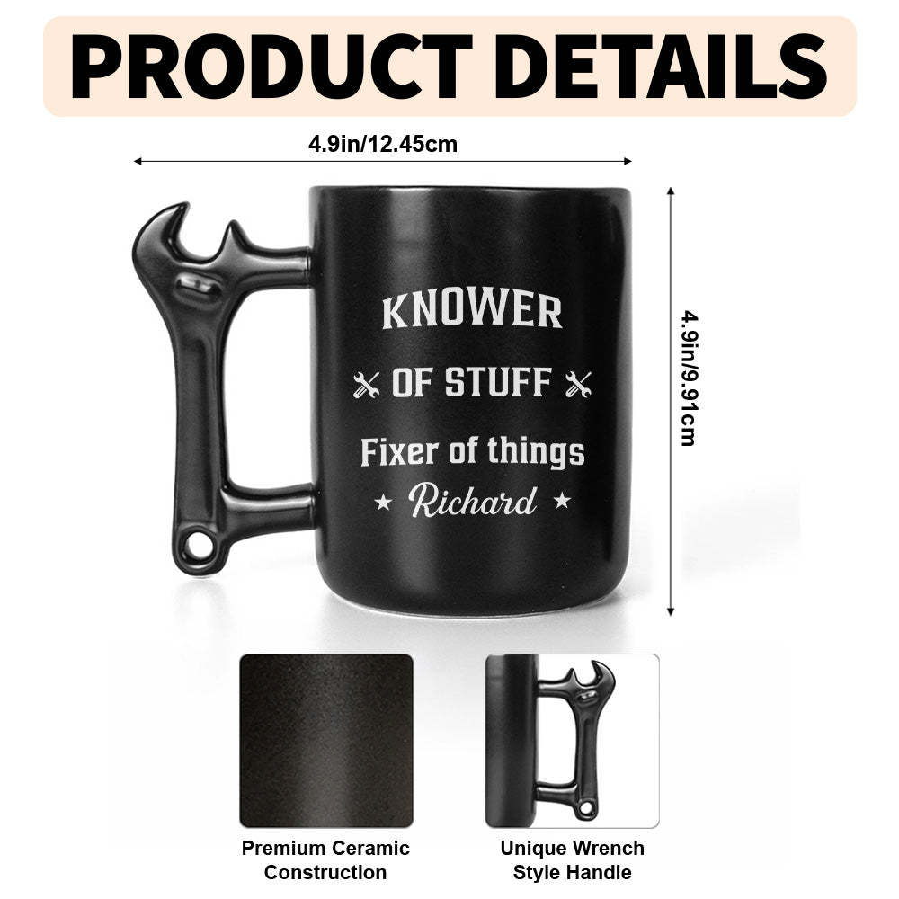 Personalized Mechanic Coffee Mug with Wrench Handle Gift for Him Wrench Handle Mug GradoCreations