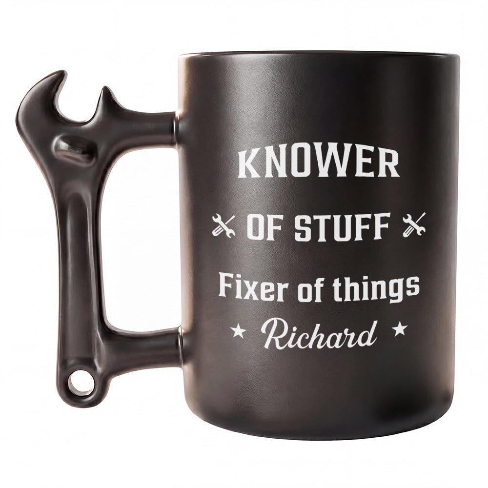 Personalized Mechanic Coffee Mug with Wrench Handle Gift for Him Wrench Handle Mug GradoCreations