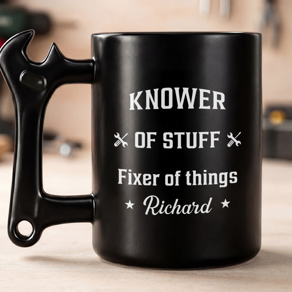Personalized Mechanic Coffee Mug with Wrench Handle Gift for Him Wrench Handle Mug GradoCreations