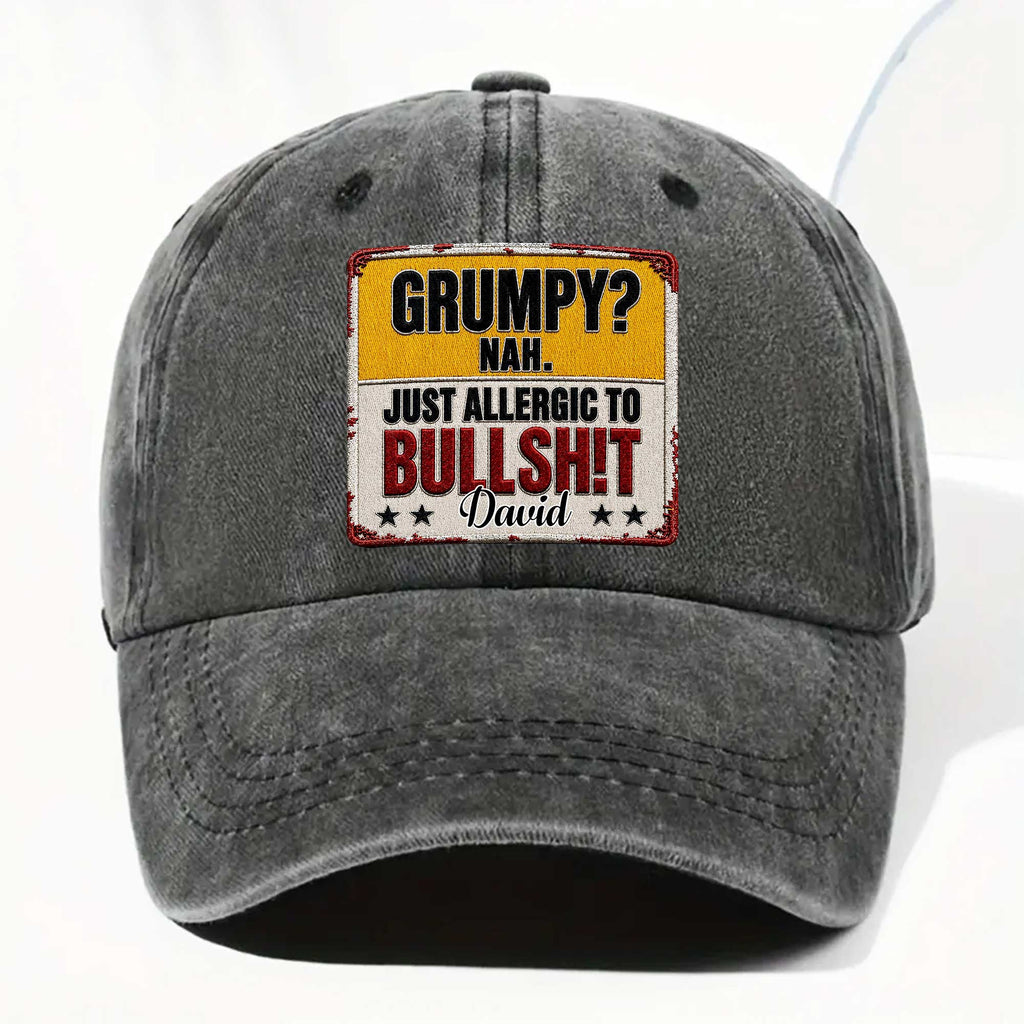 Personalized Washed Denim Cap Custom Name Funny Gift for Dad Washed Denim Cap GradoCreations