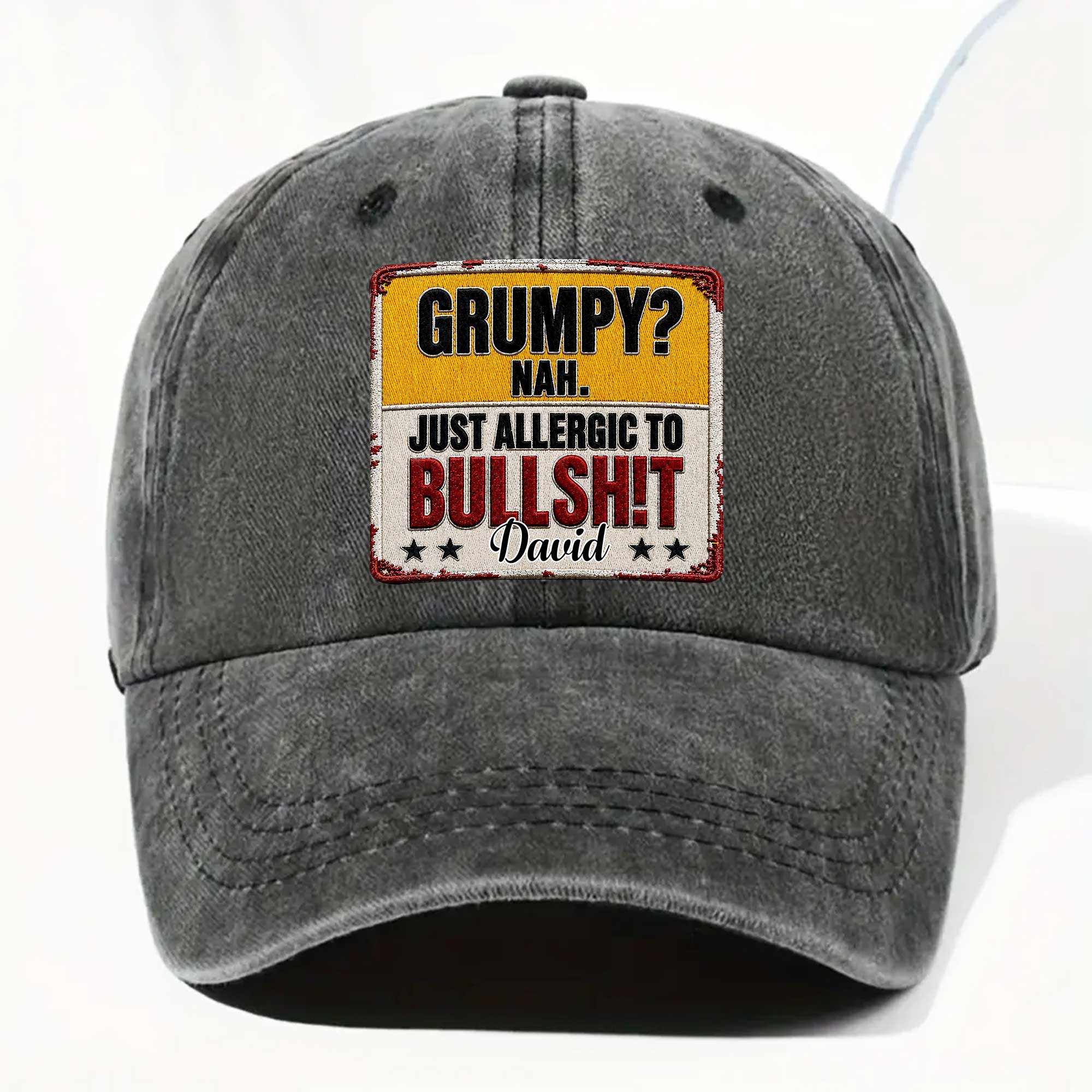 Personalized Washed Denim Cap Custom Name Funny Gift for Dad Washed Denim Cap GradoCreations