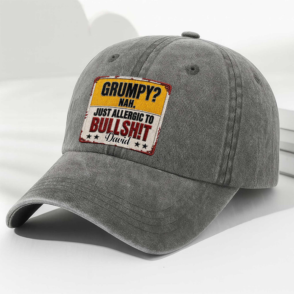 Personalized Washed Denim Cap Custom Name Funny Gift for Dad Washed Denim Cap GradoCreations
