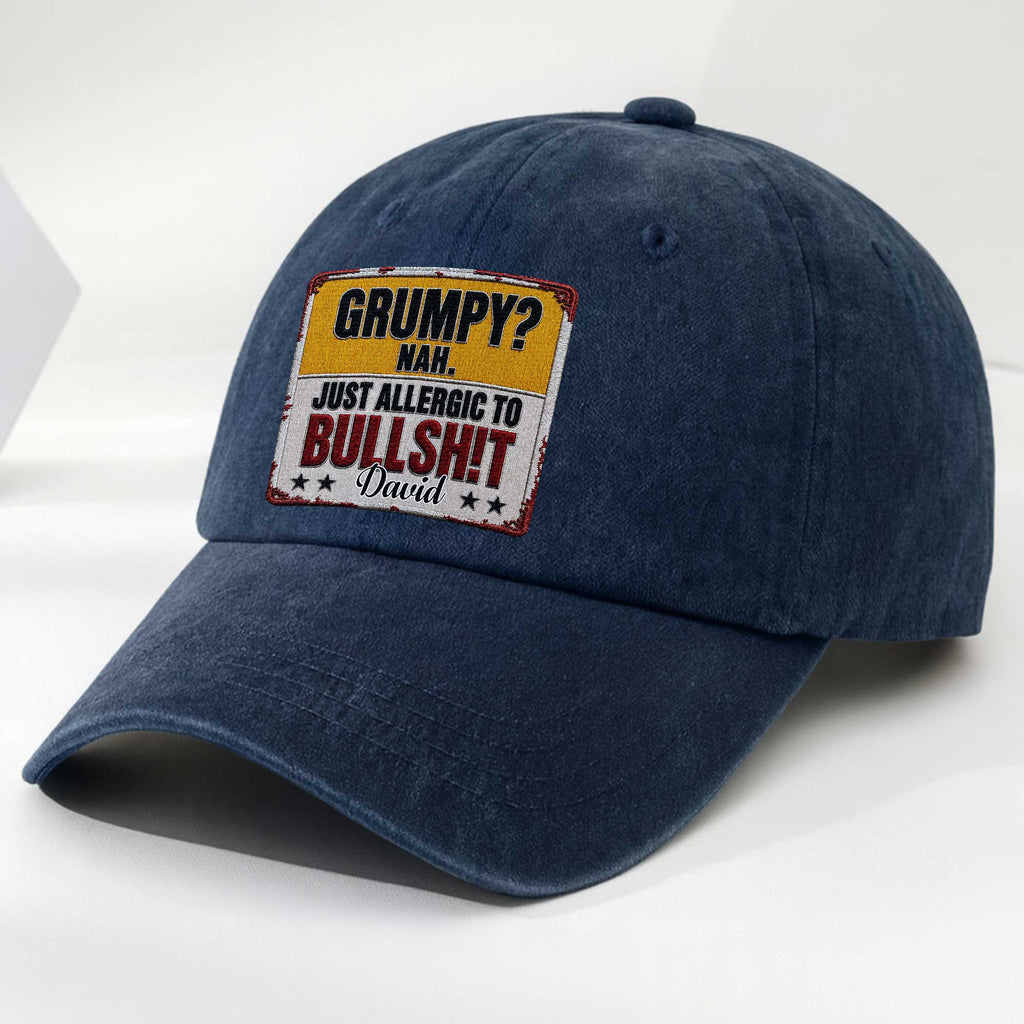 Personalized Washed Denim Cap Custom Name Funny Gift for Dad Washed Denim Cap GradoCreations