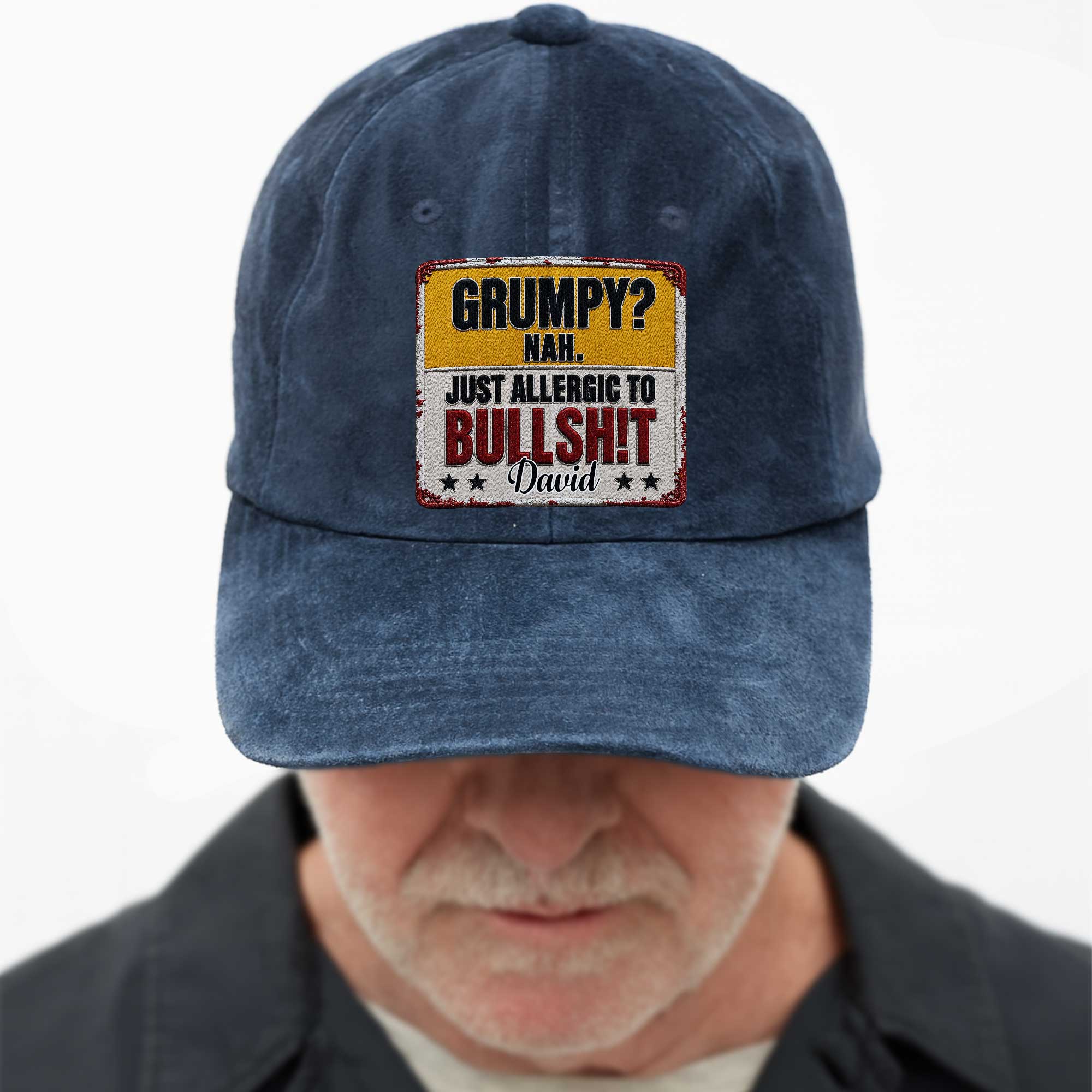 Personalized Washed Denim Cap Custom Name Funny Gift for Dad Washed Denim Cap GradoCreations