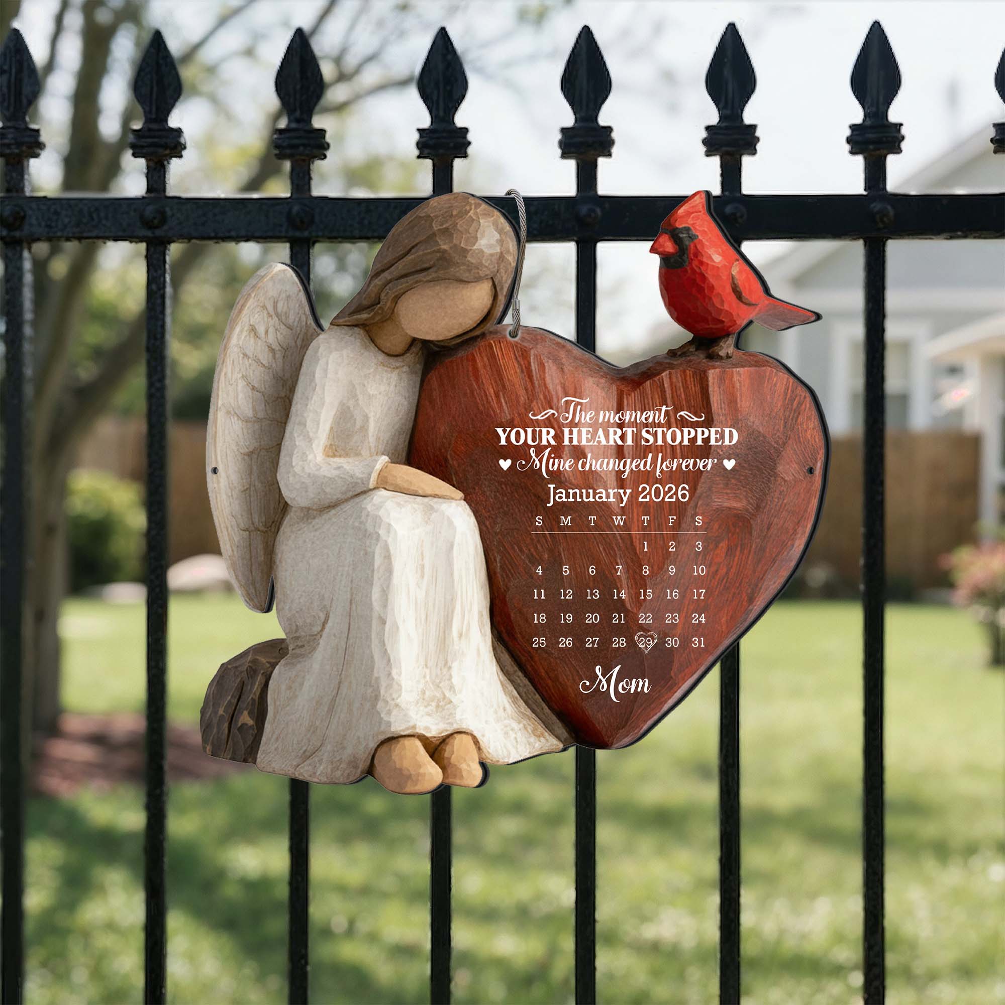 Personalized Metal Sign Custom Shape Heart Cardinal Gift Custom Shaped Metal Sign GradoCreations