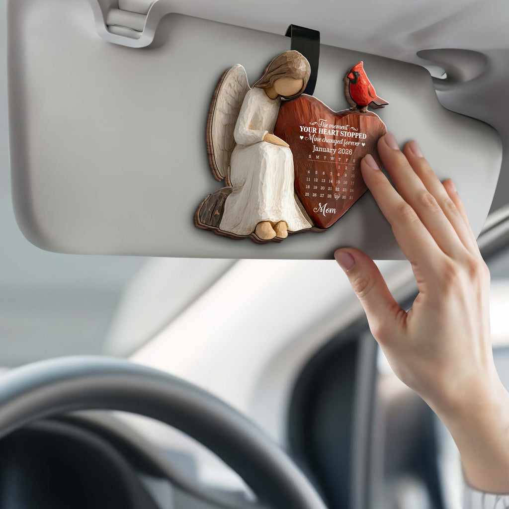 Personalized Wood Heart Car Visor Clip Memorial Gift for Mom Car Visor Clip GradoCreations