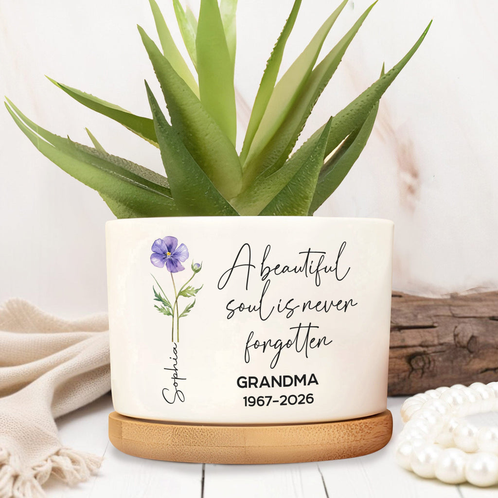 Personalized Ceramic Plant Pot Custom Name Gift for Grandma Ceramic Plant Pot GradoCreations
