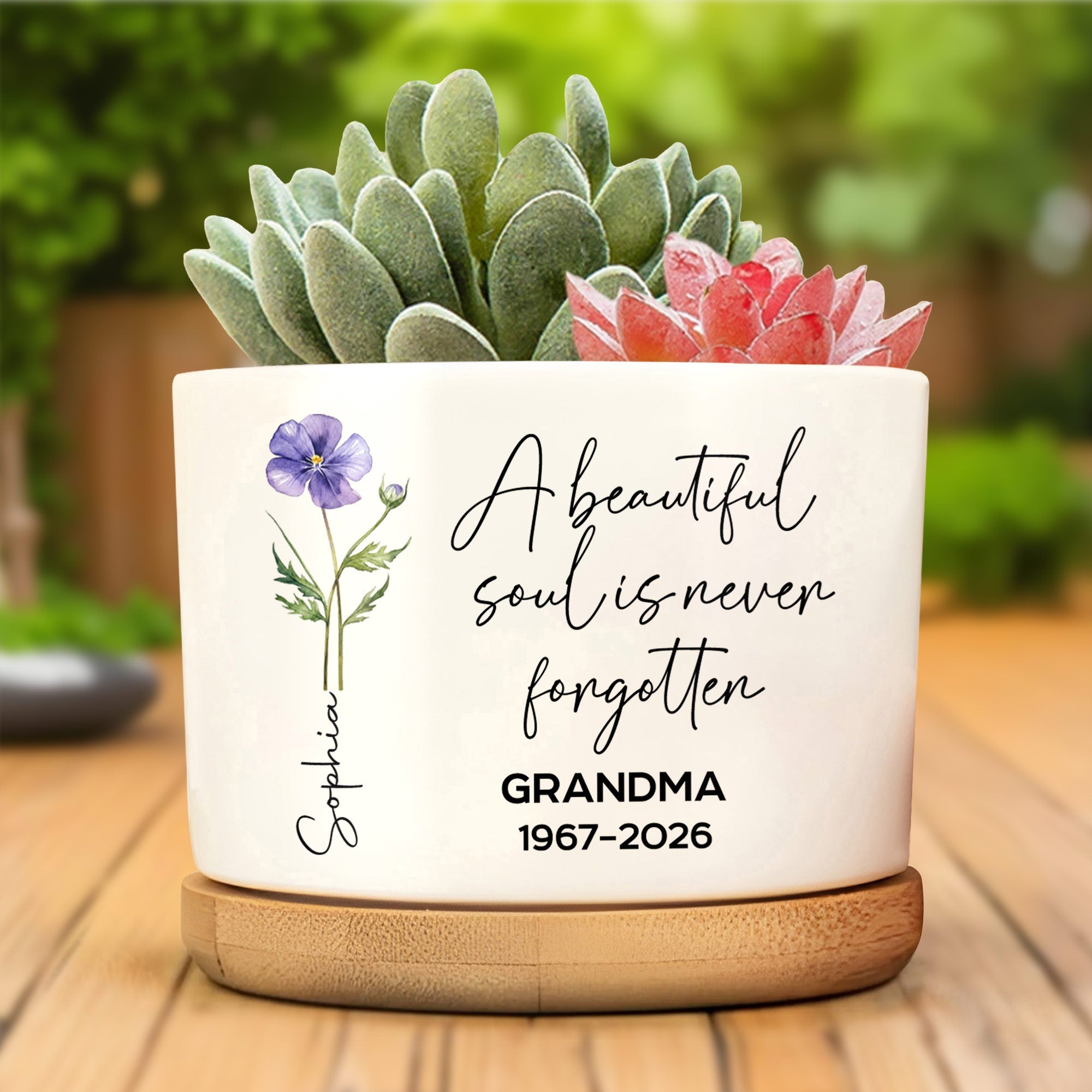 Personalized Ceramic Plant Pot Custom Name Gift for Grandma Ceramic Plant Pot GradoCreations