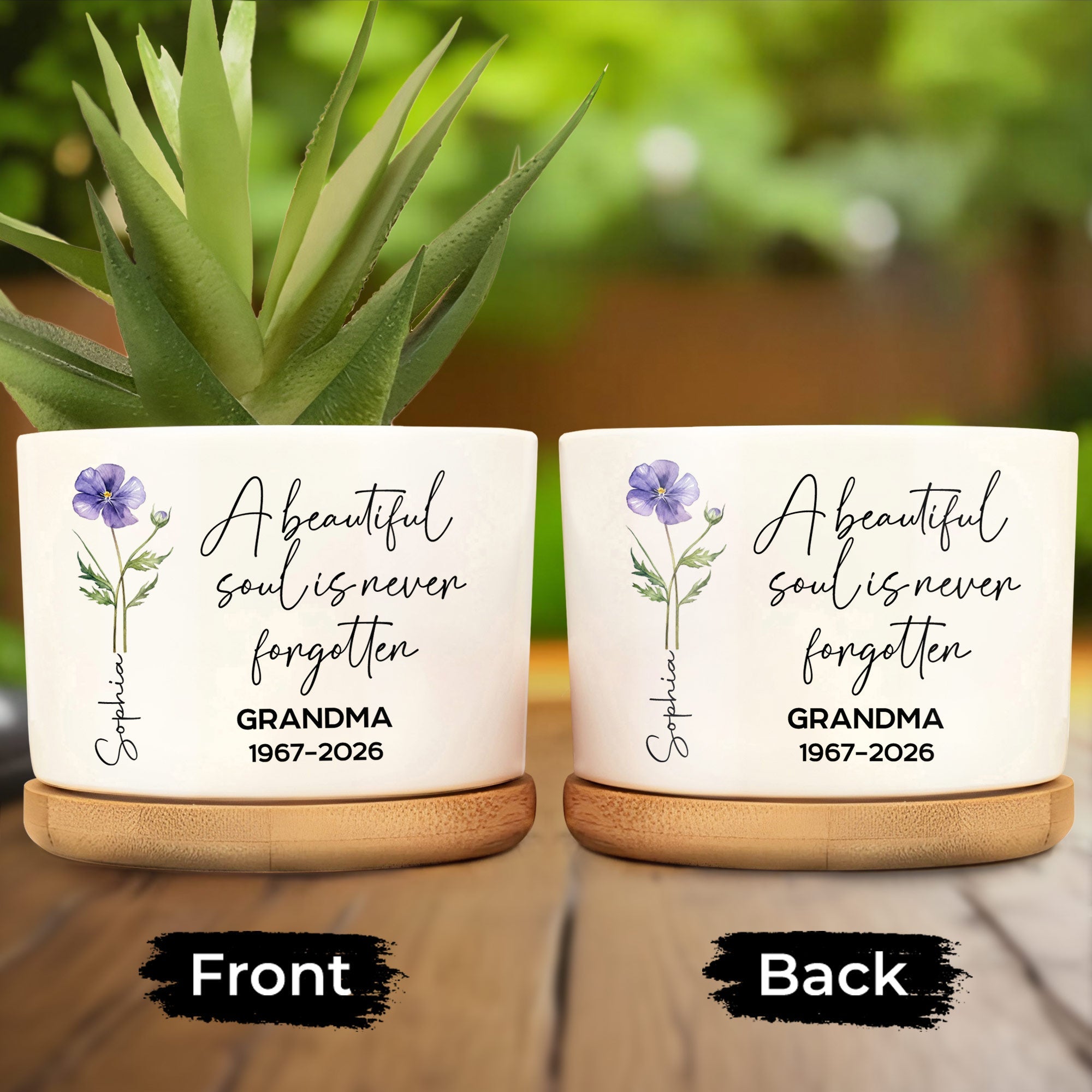 Personalized Ceramic Plant Pot Custom Name Gift for Grandma Ceramic Plant Pot GradoCreations