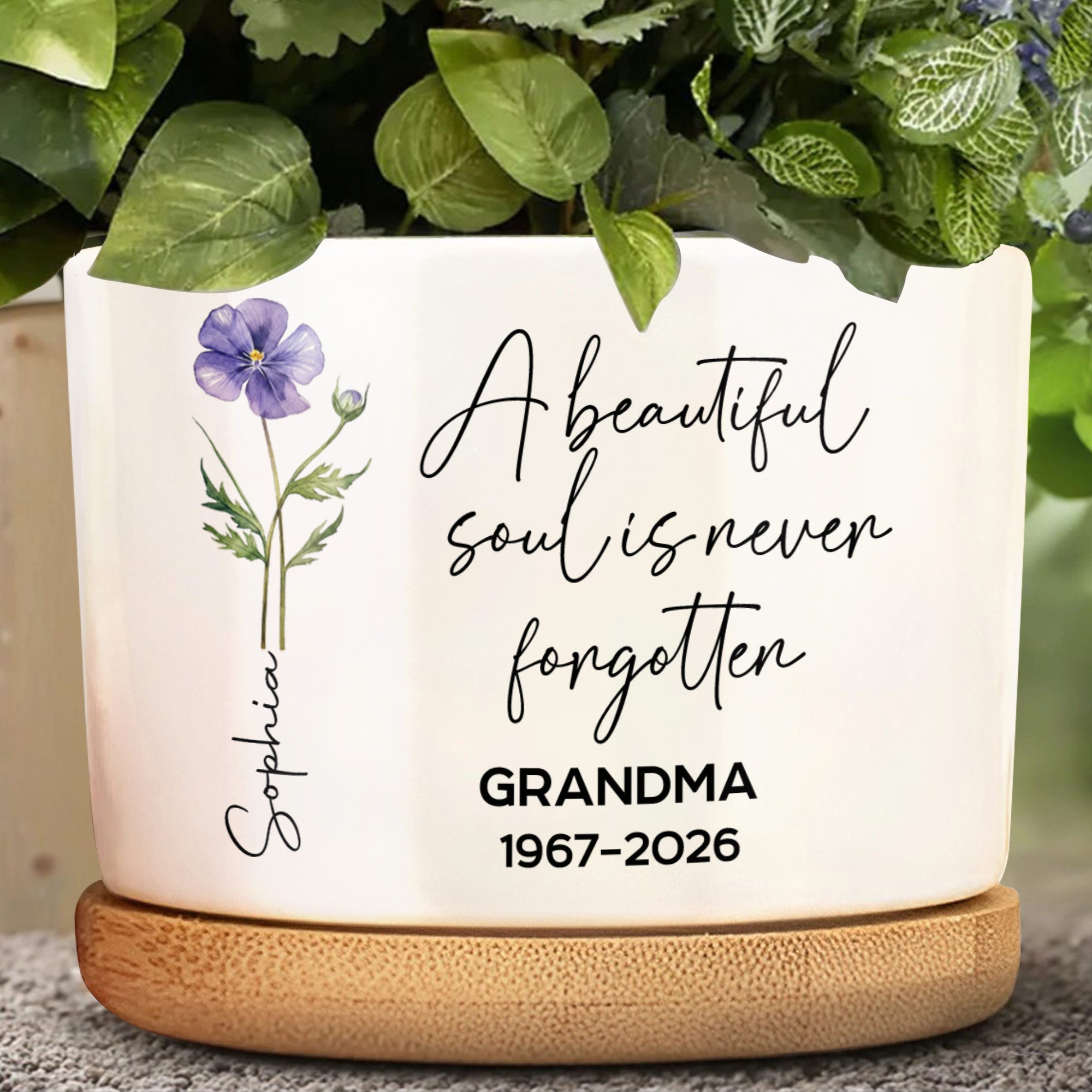 Personalized Ceramic Plant Pot Custom Name Gift for Grandma Ceramic Plant Pot GradoCreations