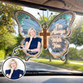 Personalized Butterfly Cross Photo Ornament Custom Gift for Family Car Acrylic Ornament GradoCreations
