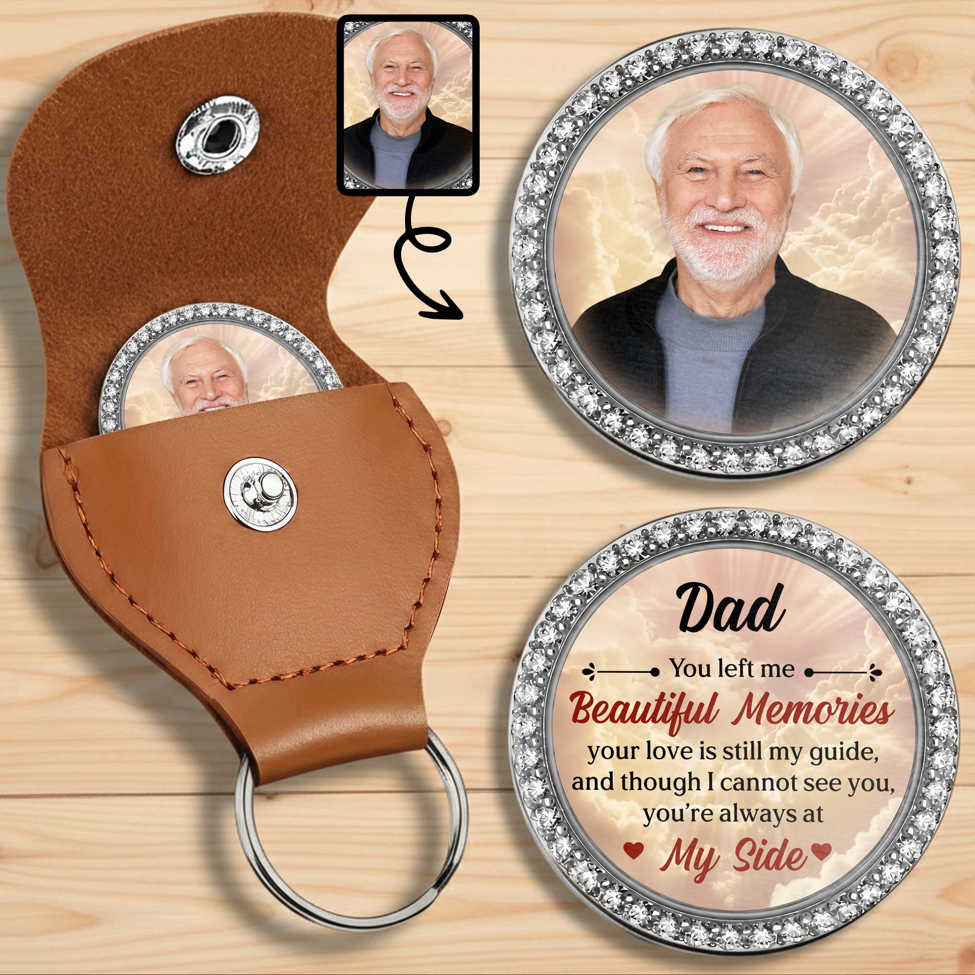 Personalized Custom Pocket Hug Memorial Gift for Dad | Keepsake Pocket Hug GradoCreations