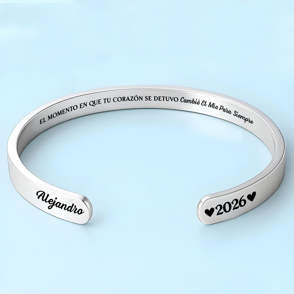 Personalized Stainless Steel Bracelet Cuff Custom Name Gift for Memorial Bracelet Cuff GradoCreations