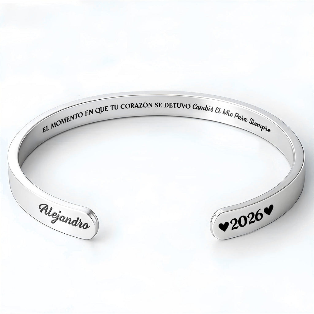 Personalized Stainless Steel Bracelet Cuff Custom Name Gift for Memorial Bracelet Cuff GradoCreations