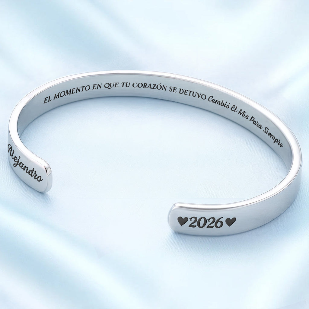 Personalized Stainless Steel Bracelet Cuff Custom Name Gift for Memorial Bracelet Cuff GradoCreations