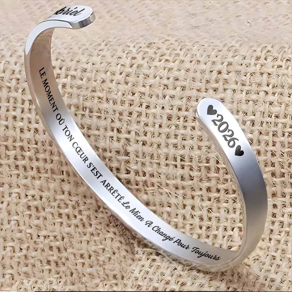 Personalized Stainless Steel Heart Memorial Bracelet Cuff for Loved Ones Bracelet Cuff GradoCreations