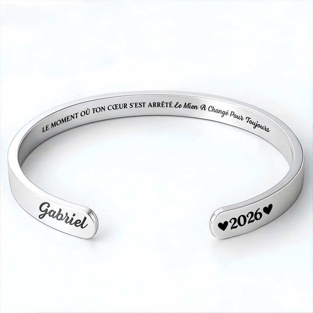 Personalized Stainless Steel Heart Memorial Bracelet Cuff for Loved Ones Bracelet Cuff GradoCreations