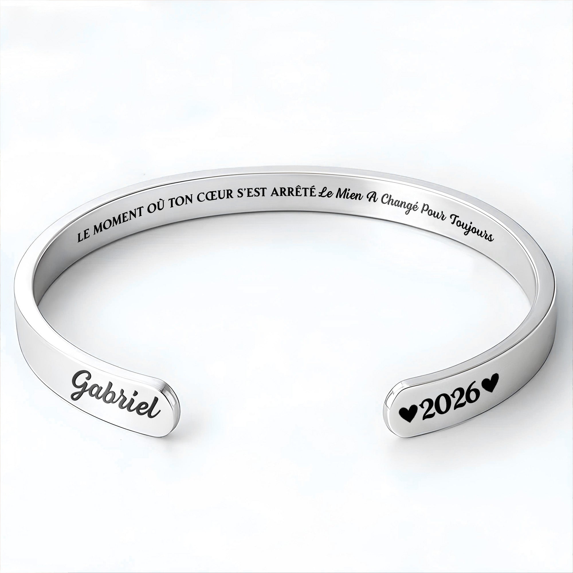 Personalized Stainless Steel Heart Memorial Bracelet Cuff for Loved Ones Bracelet Cuff GradoCreations