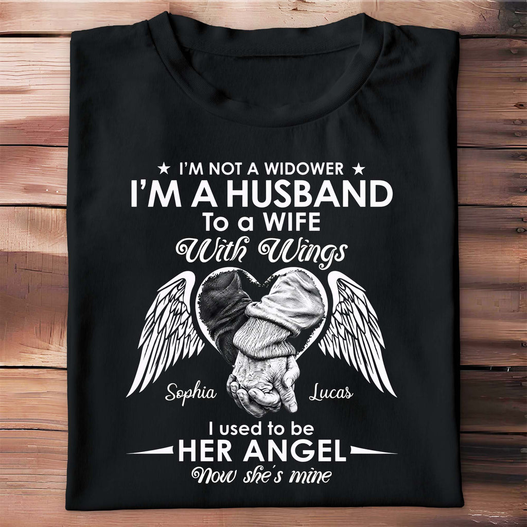 Personalized Memorial T-Shirt Hoodie for Husband with Wings Shirt GradoCreations