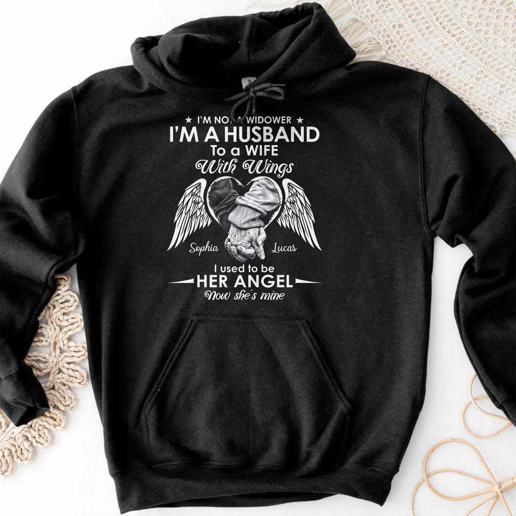 Personalized Memorial T-Shirt Hoodie for Husband with Wings Shirt GradoCreations