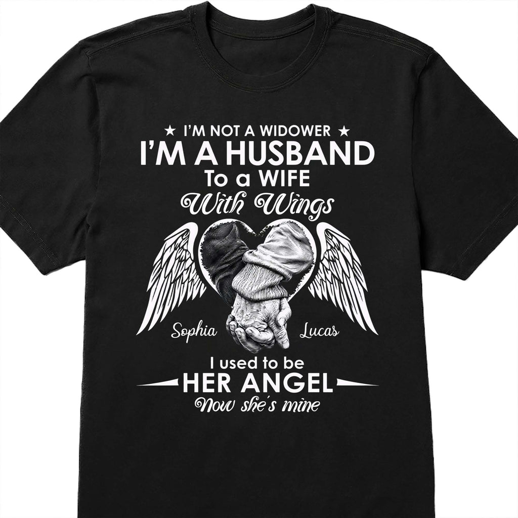 Personalized Memorial T-Shirt Hoodie for Husband with Wings Shirt GradoCreations