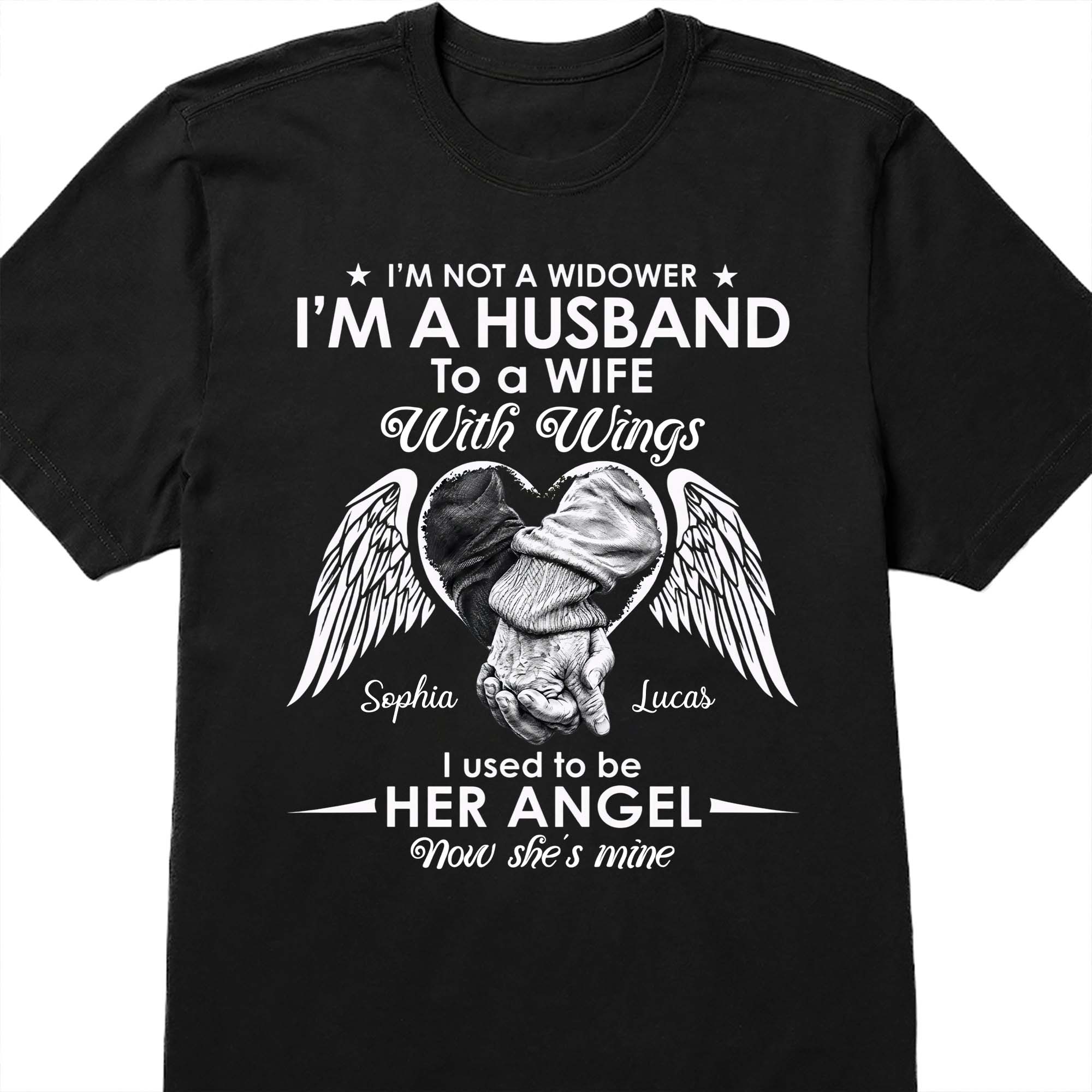 Personalized Memorial T-Shirt Hoodie for Husband with Wings Shirt GradoCreations