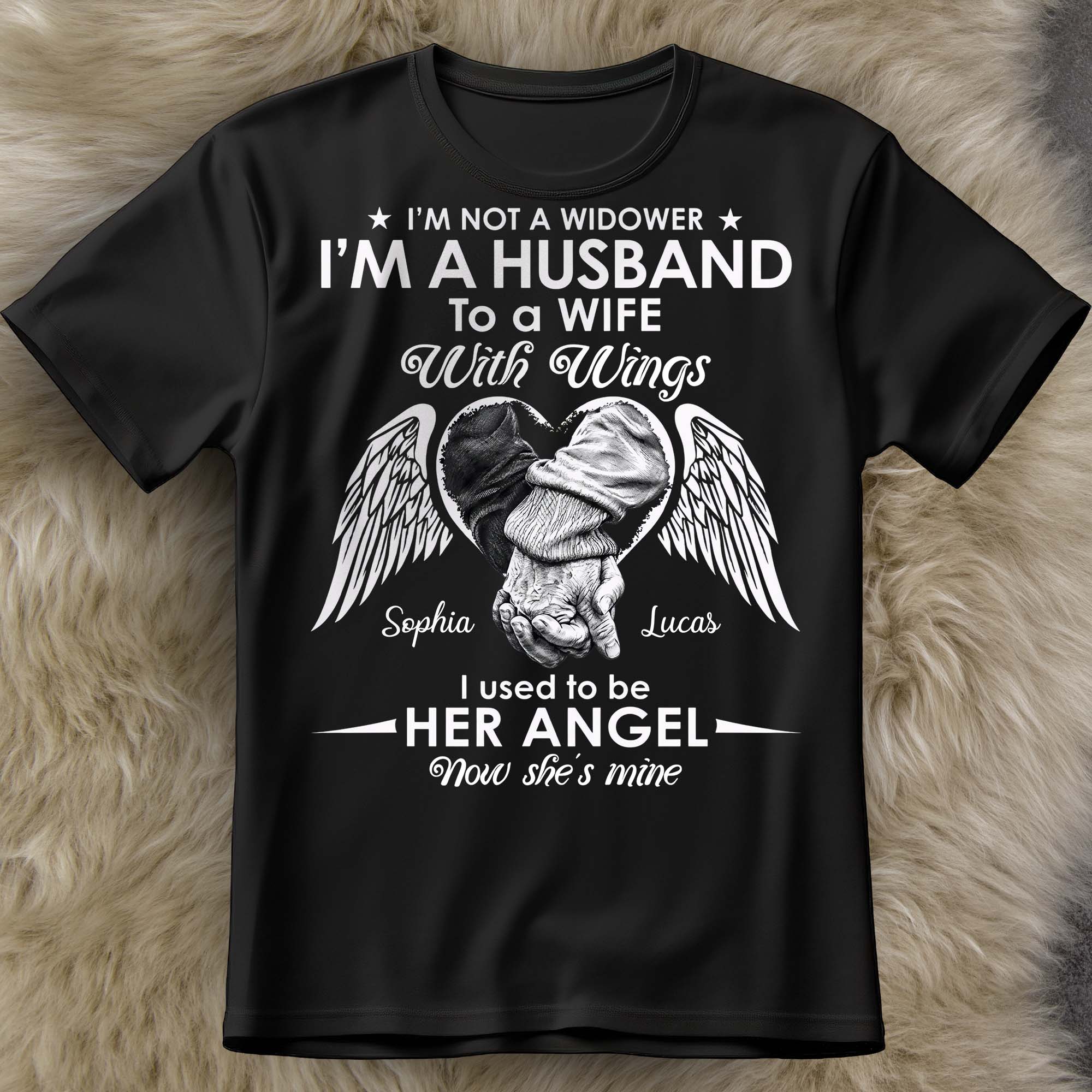 Personalized Memorial T-Shirt Hoodie for Husband with Wings Shirt GradoCreations