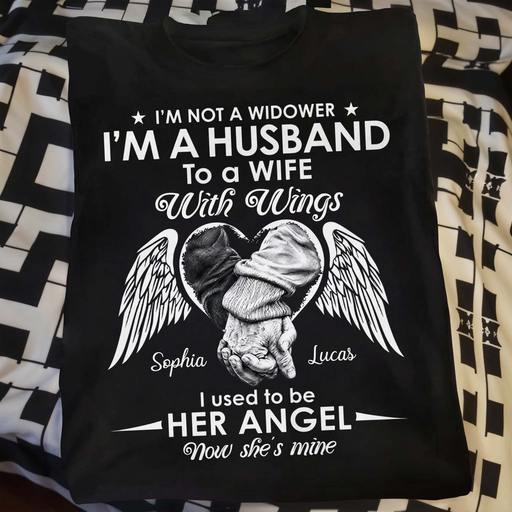 Personalized Memorial T-Shirt Hoodie for Husband with Wings Shirt GradoCreations