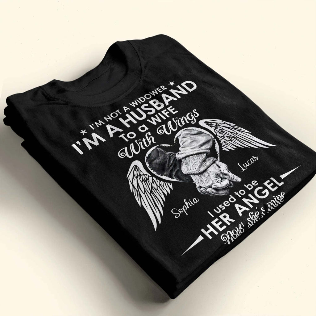 Personalized Memorial T-Shirt Hoodie for Husband with Wings Shirt GradoCreations