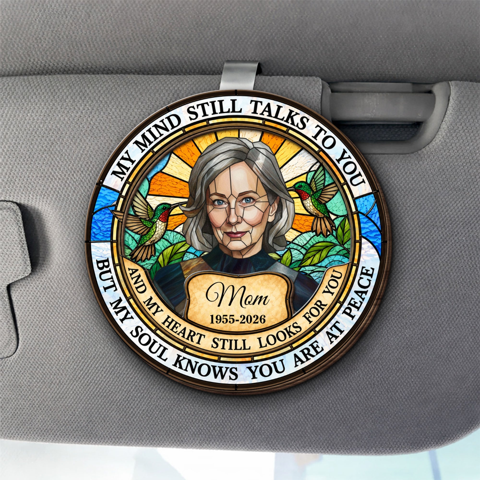 Personalized Memorial Car Visor Clip for Mom Hummingbird Gift Car Visor Clip GradoCreations