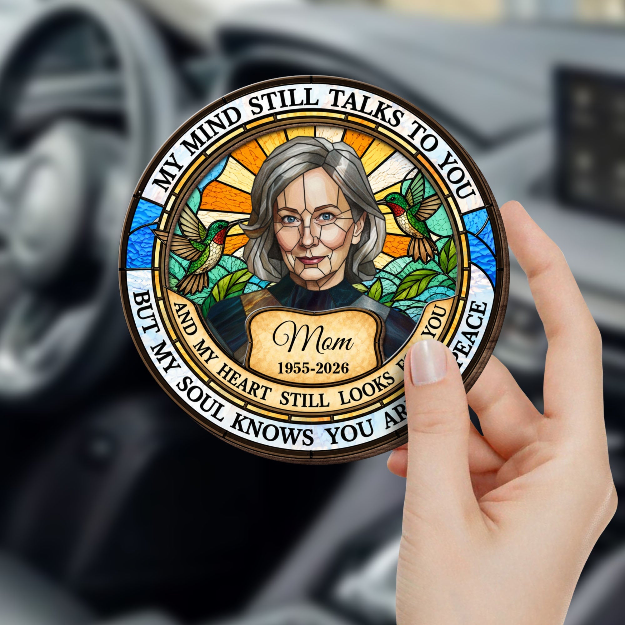 Personalized Memorial Car Visor Clip for Mom Hummingbird Gift Car Visor Clip GradoCreations