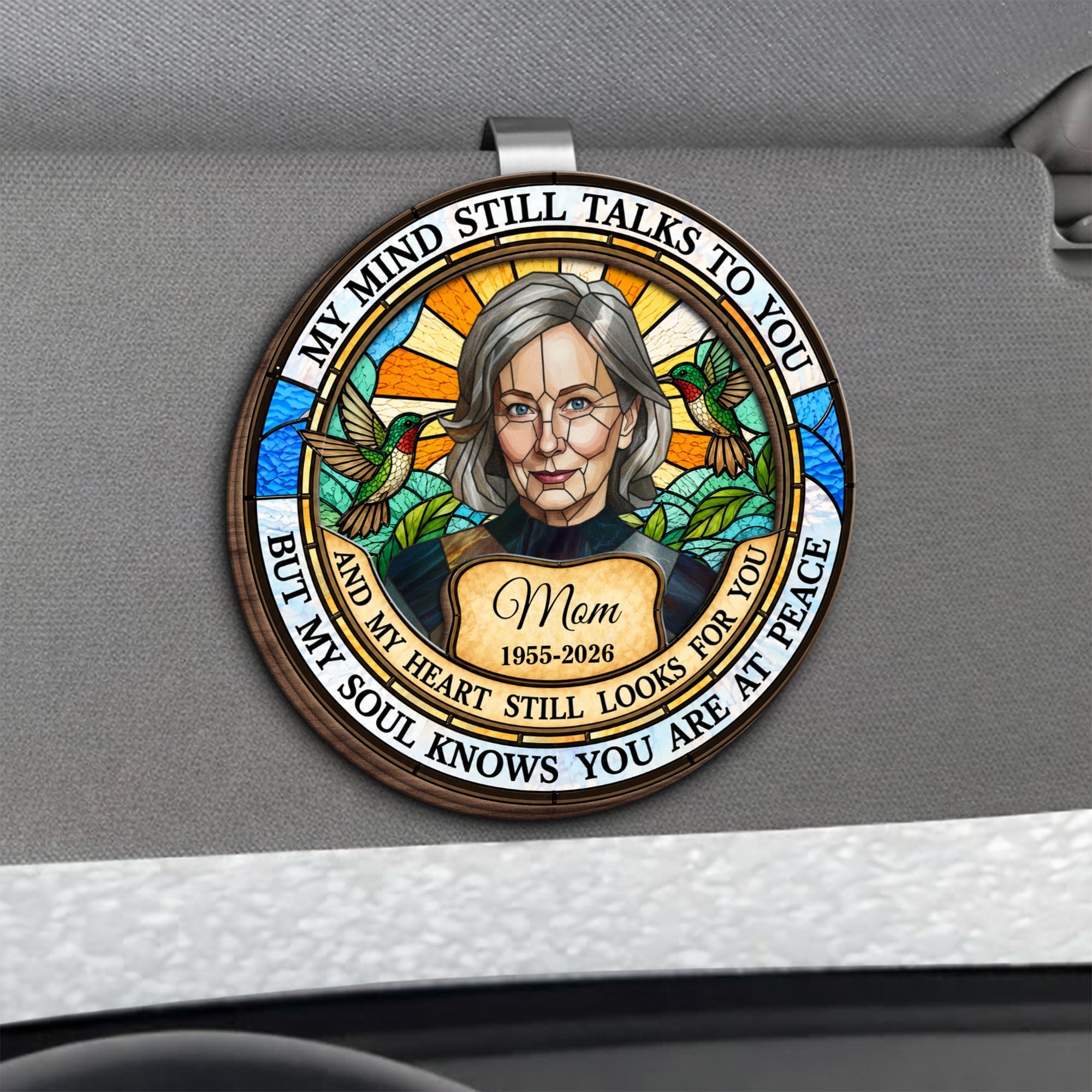 Personalized Memorial Car Visor Clip for Mom Hummingbird Gift Car Visor Clip GradoCreations
