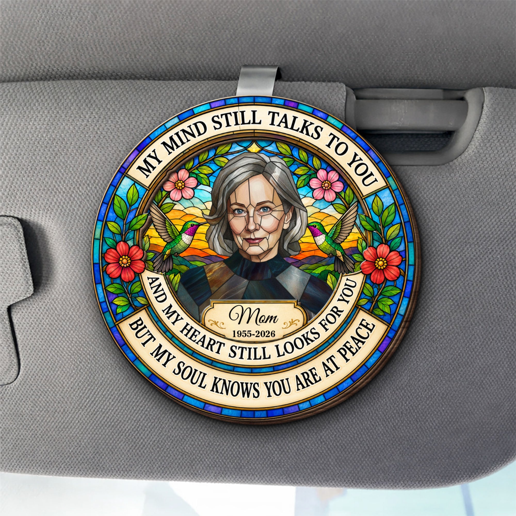 Personalized Memorial Car Visor Clip Custom Hummingbird Gift for Family Car Visor Clip GradoCreations
