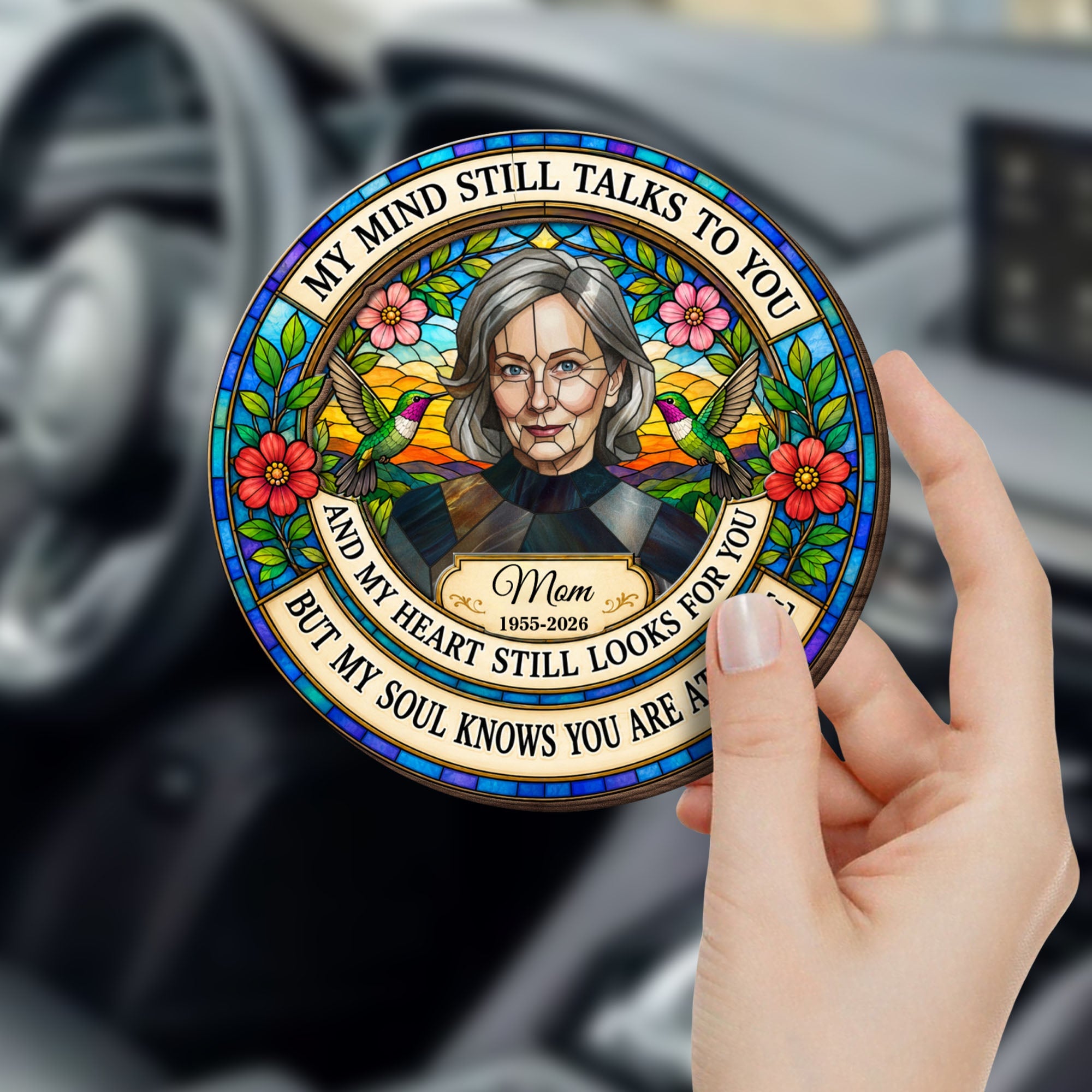 Personalized Memorial Car Visor Clip Custom Hummingbird Gift for Family Car Visor Clip GradoCreations