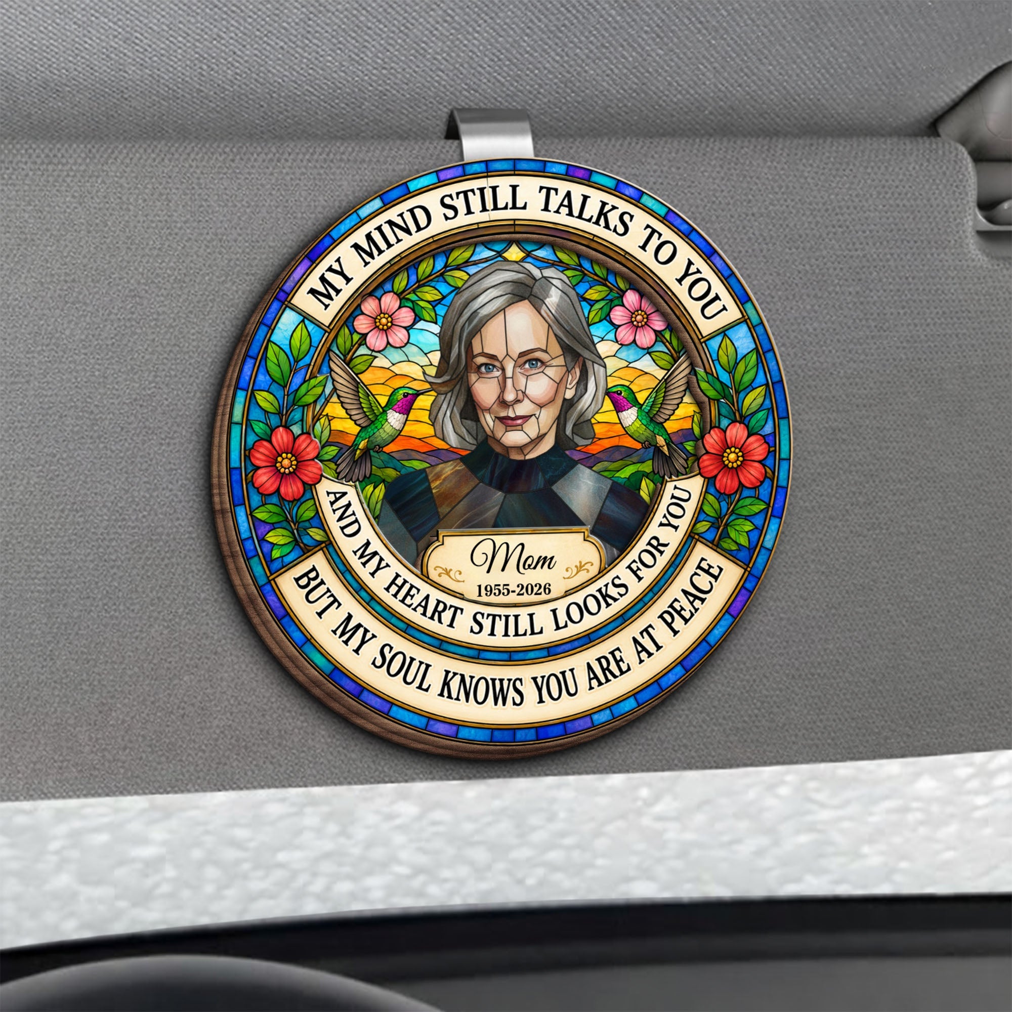 Personalized Memorial Car Visor Clip Custom Hummingbird Gift for Family Car Visor Clip GradoCreations