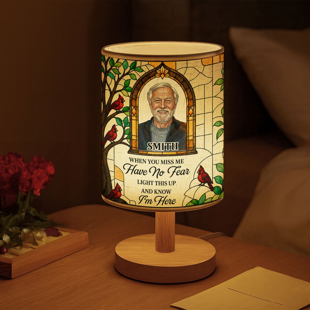 Personalized Memorial Fabric Lamp Custom Photo Gift for Family Fabric Lamp GradoCreations