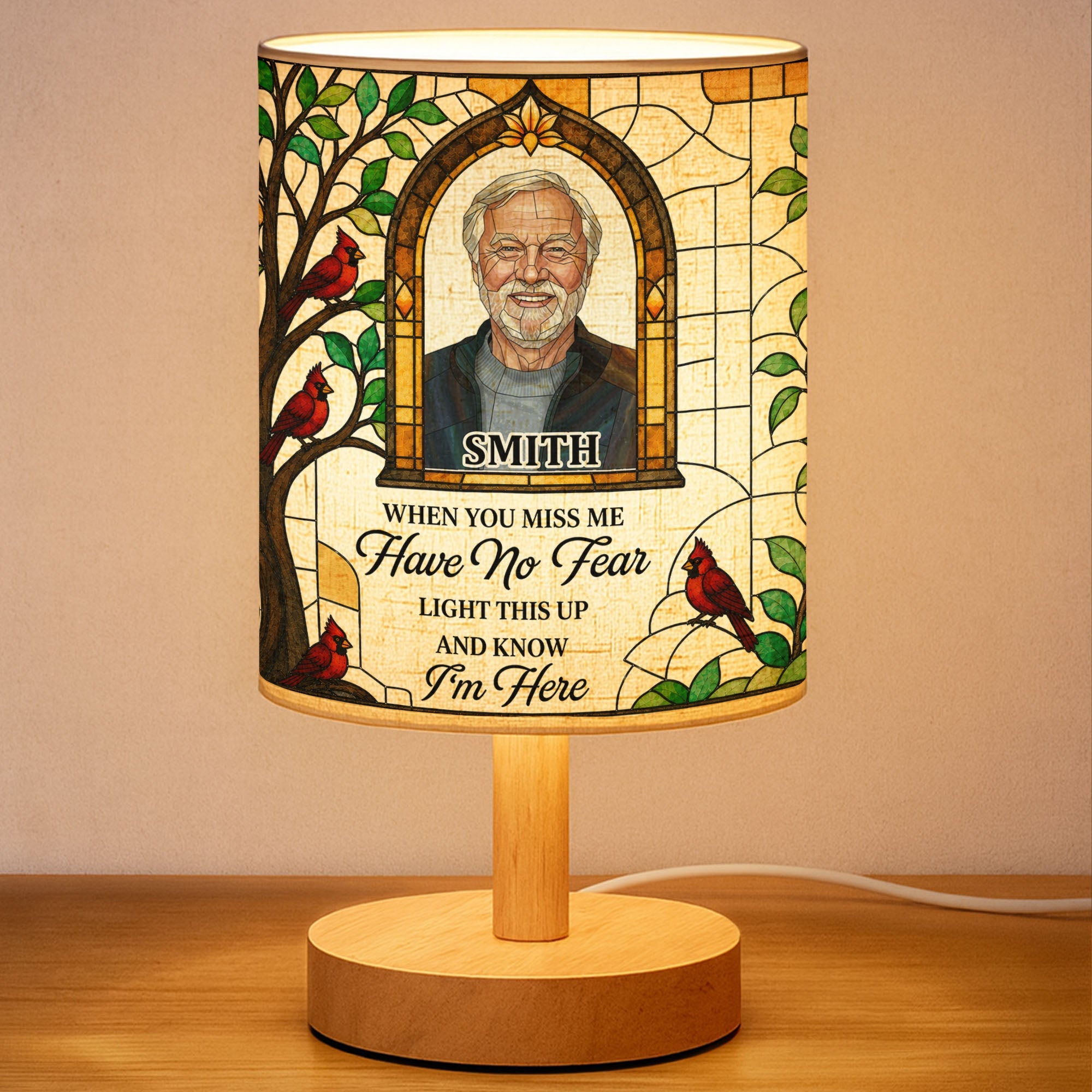Personalized Memorial Fabric Lamp Custom Photo Gift for Family Fabric Lamp GradoCreations