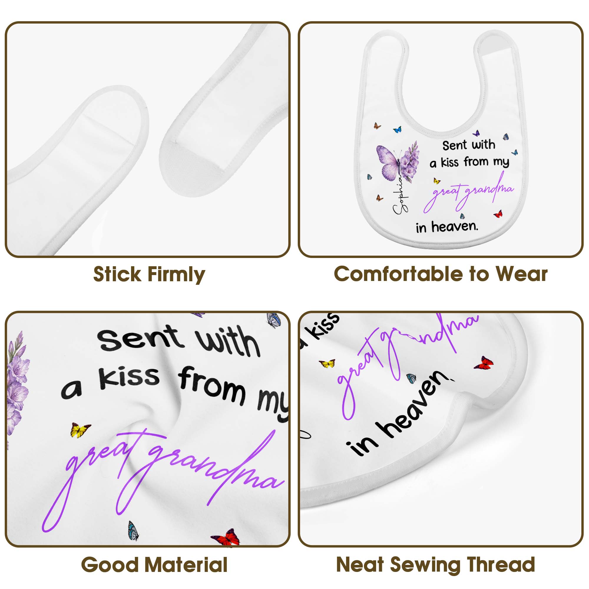 Personalized Baby Bib Custom Name Gift for Baby Shower Baby Bib GradoCreations