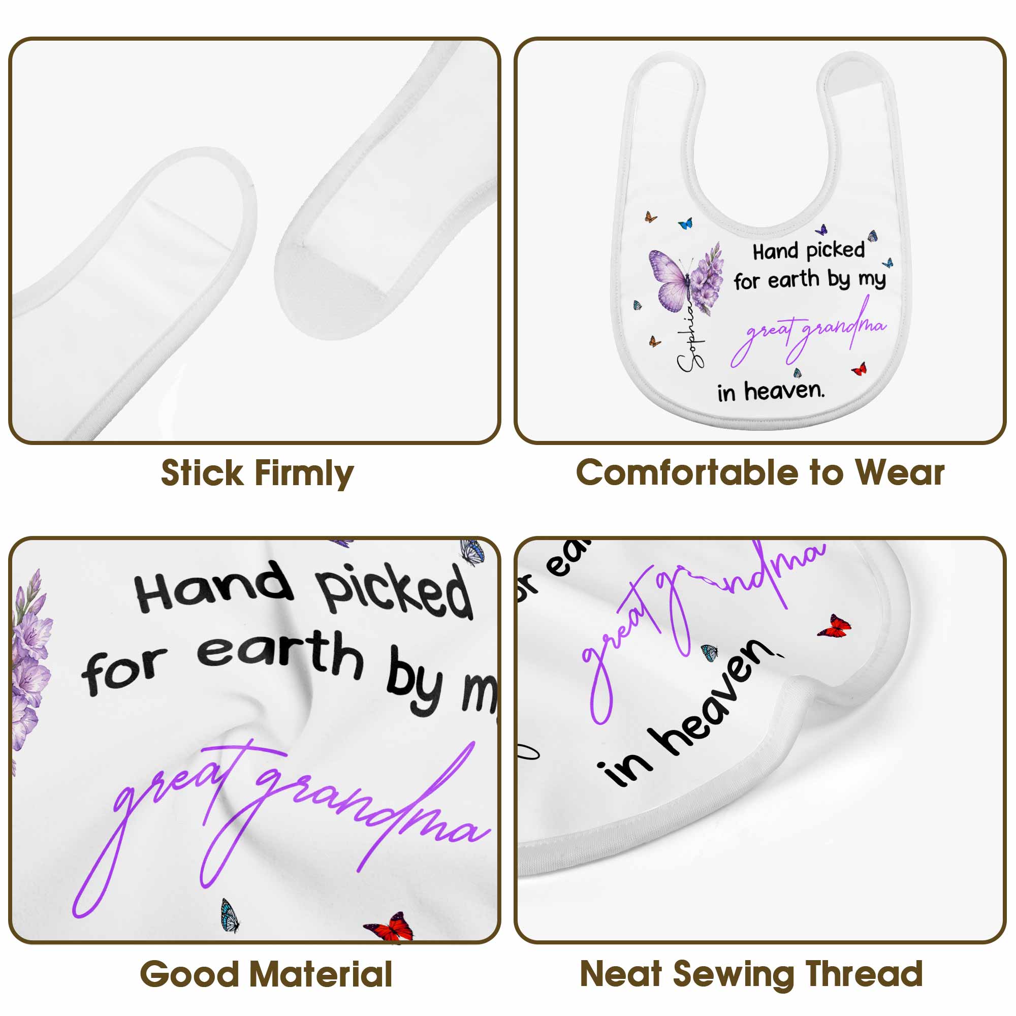 Personalized Cotton Baby Bib Custom Name Gift for Baby Baby Bib GradoCreations