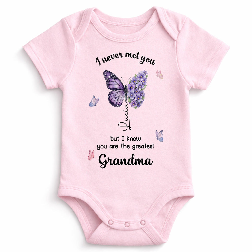 Personalized Butterfly Baby Onesie Custom Name Gift for Grandma Baby Onesie GradoCreations