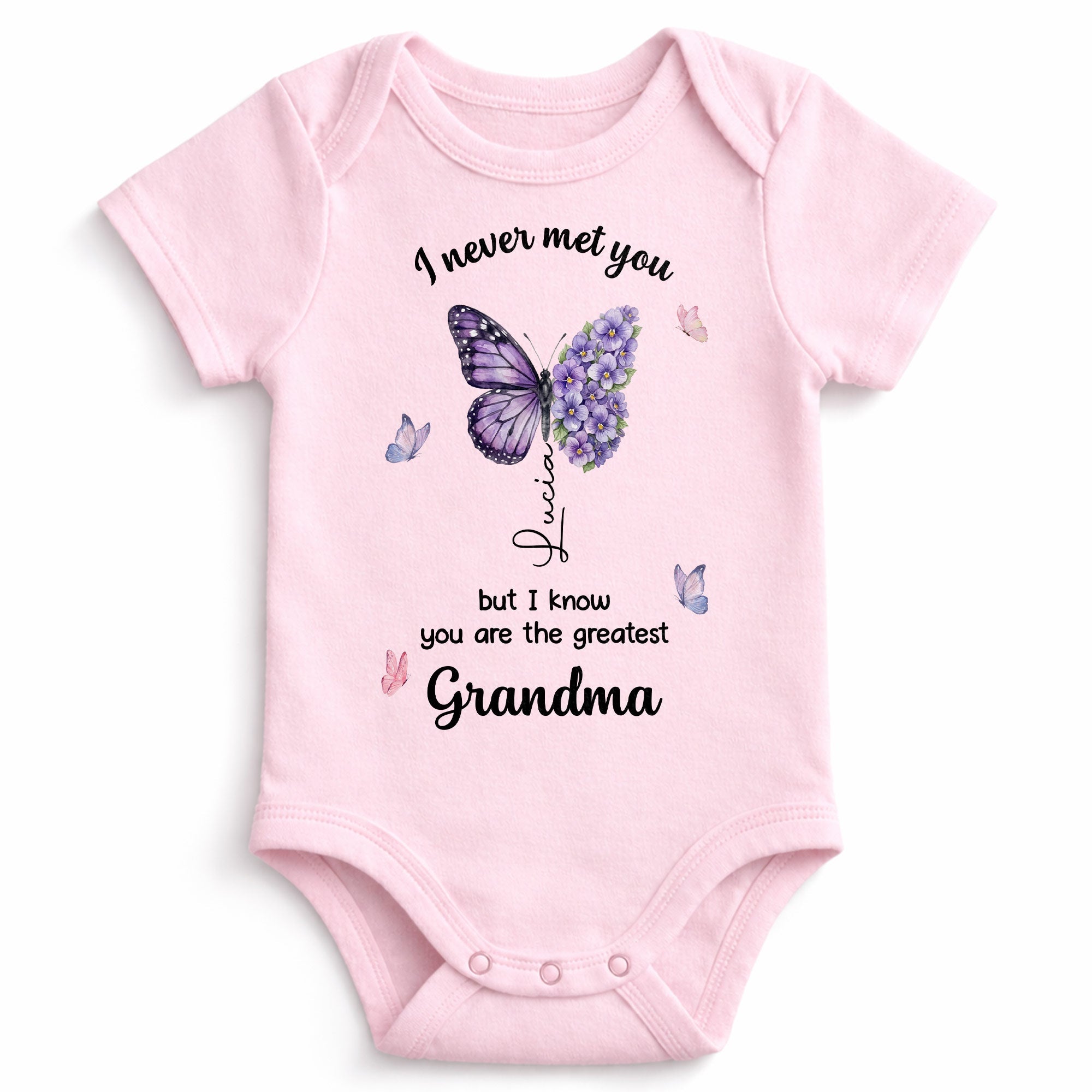 Personalized Butterfly Baby Onesie Custom Name Gift for Grandma Baby Onesie GradoCreations