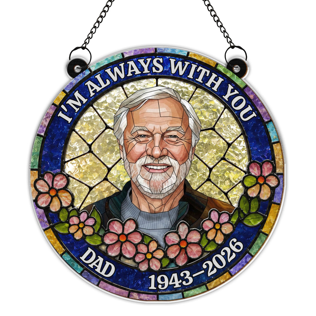 Personalized Suncatcher Memorial Gift for Dad | Custom Flowers