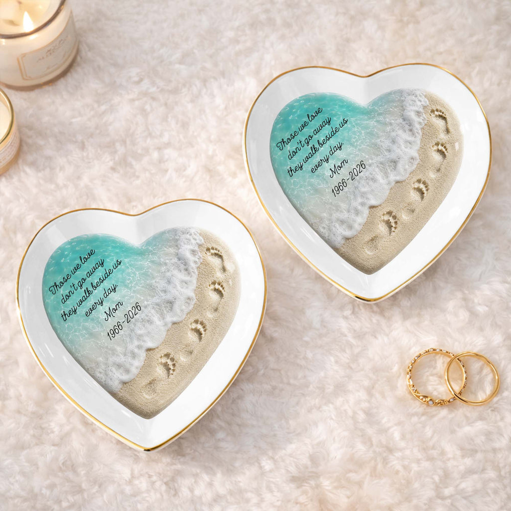 Personalized Heart Shaped Jewelry Dish Custom Name Gift for Memorial