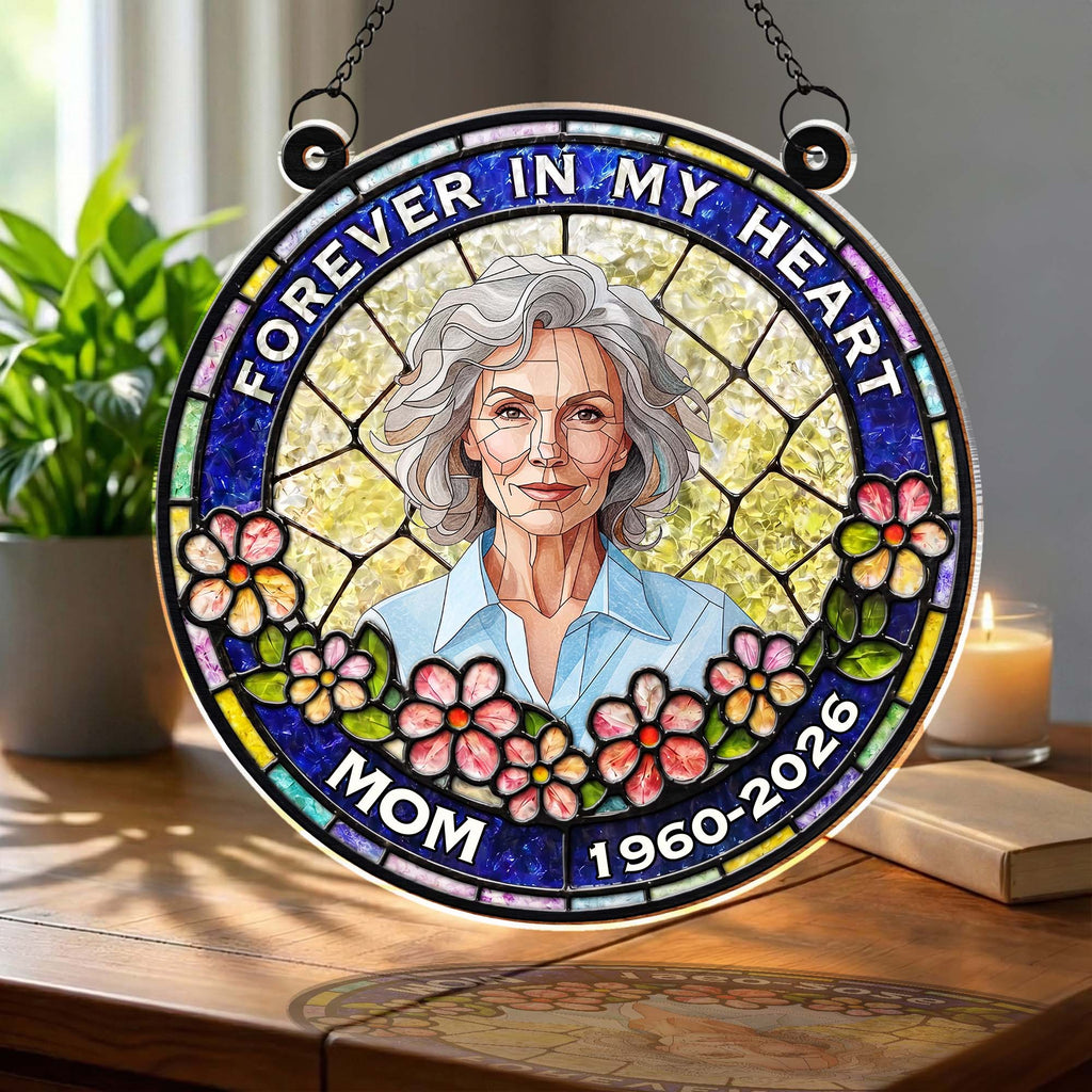 Personalized Memorial Suncatcher Portrait Gift for Mom