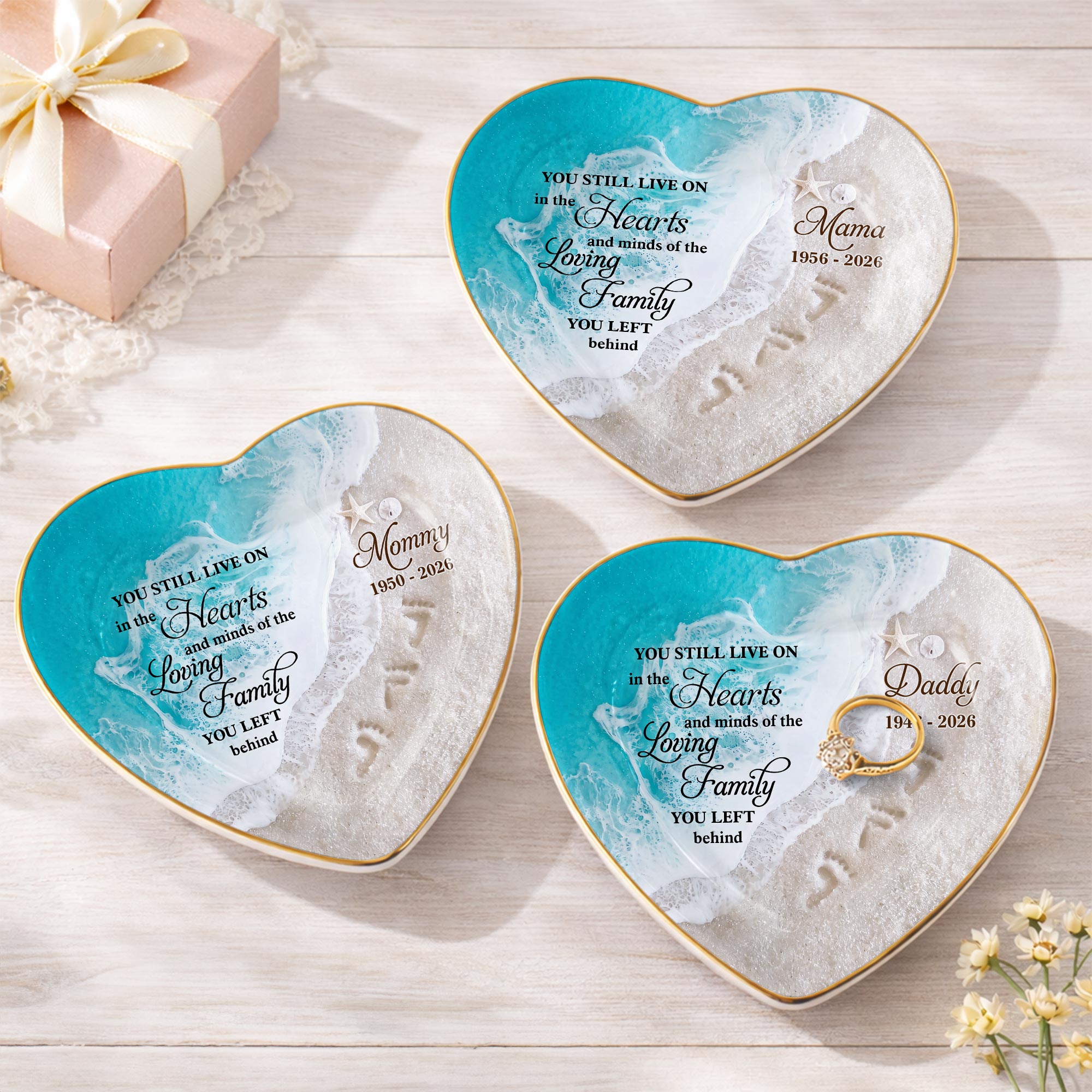 Personalized Heart-Shaped Jewelry Dish Custom Name Gift for Family Heart Jewelry Dish GradoCreations